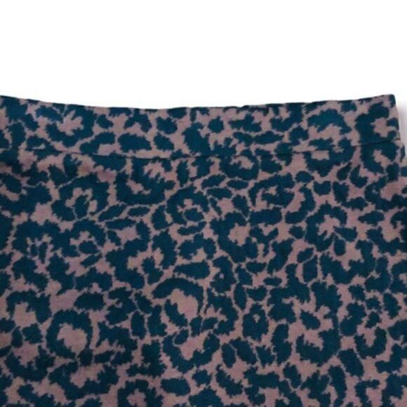 Nicole Miller Leopard Print Sweater Mini Skirt Pencil Brown M - Picture 2 of 8